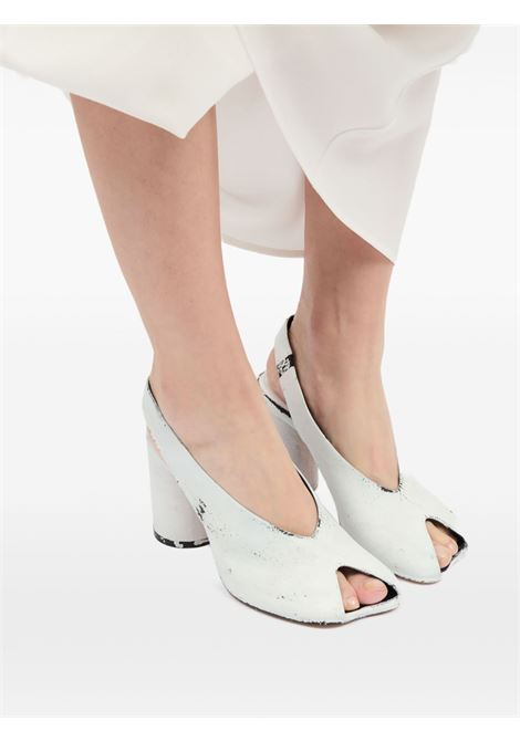 Light grey painterly-print slingback sandals MM6 Maison Margiela - women MM6 MAISON MARGIELA | S66WP0104P8306H5515